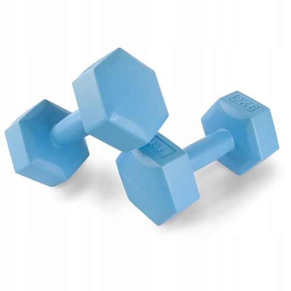 HANTLE DO ĆWICZEŃ MAŁE 2X2KG ĆWICZENIA TRENING SIŁOWY HANTELKI FITNESS zdjęcie 2