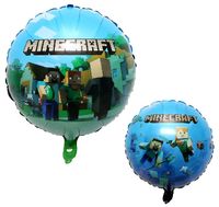 Balon foliowy okrągły Minecraft dwustronny, 45 cm (luz)