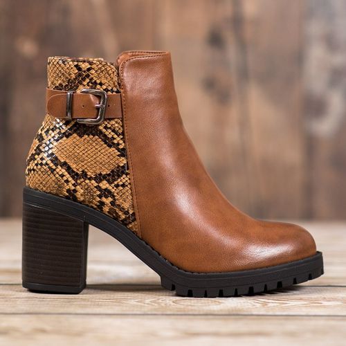 Botki Na Platformie Snake Print r.36 na Arena.pl
