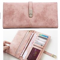 Portfel damski, duży, ochrona RFID, skóra PU różow