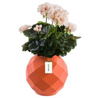 Wazon ceramiczny geometryczny 3D Pomarańczowy Ø11 H 22 cm intensywny kolor