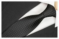 ŻAKARDOWY Krawat Męski Klasyczny CZARNY rc265