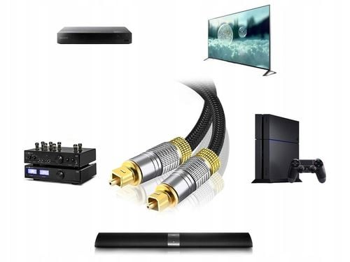 OPTYCZNY KABEL PRZEWÓD AUDIO CYFROWY ALOGY ŚWIATŁOWÓD 1.8m 180cm DO PC na Arena.pl