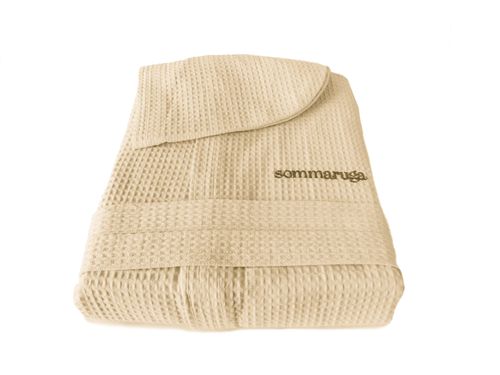 szlafrok męski wafel z kapturem niebieski L na Arena.pl