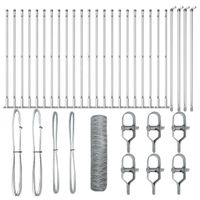 Ogrodzenie z słupkami Srebrny 0.8 x 50 m Stal pokryta PCV