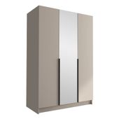 Szafa CALIA II 150 cm z lustrem-pojemna garderoba-KASZMIR+CZARNY