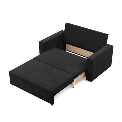 Sofa dwuosobowa, BLOM, Mikrofaza, 148x87x90 cm, czarny | TYLETEGOTU na Arena.pl