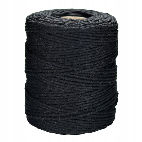 SZNUREK bawełniany czarny 2mm 250g 135m zdjęcie 1