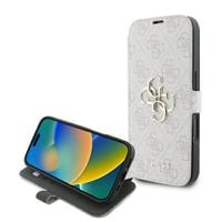 Etui z klapką Guess do Apple iPhone 16 Plus różowy