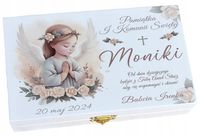 Pamiątka Pierwszej Komunii Świętej prezent pudełko białe pieniądze komunia