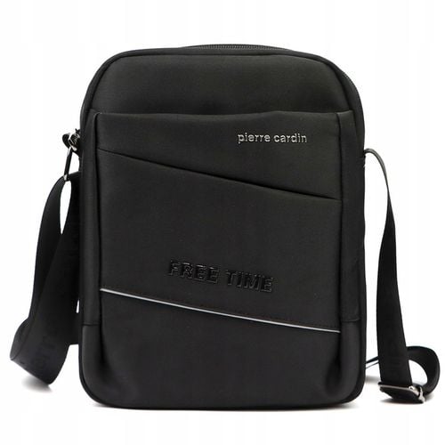 Pierre Cardin Torba MESKA Czarna Materialowa na PASKU Listonoszka Pojemna na Arena.pl