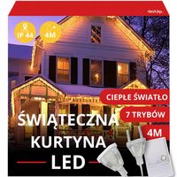 KURTYNA LED ŚWIĄTECZNA 4M 120 LAMPEK ZEWNĘTRZNA GIRLANDA DEKORACYJNA
