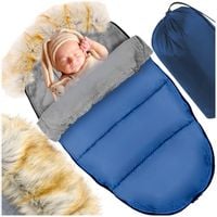 Śpiworek z futerkiem do wózka granatowy + pokrowiec STARKY