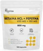 Proton Labs BETAINA HCL + PEPSYNA 800 mg kwas solny TRAWIENIE 100 kapsułek