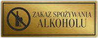 Tabliczka Złota Srebrna na drzwi ZAKAZ SPOŻYWANIA