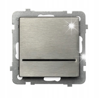 PRZYCISK ZWIERNY ŚWIATŁO PODŚWIETLANY OSPEL SONATA ŁP-5RMS/m/37 STAL INOX