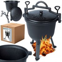 Kociołek ŻELIWNY garnek myśliwski węgierski pieczonki prażone ognisko 8L