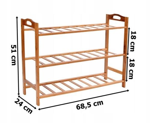 STOJAK NA BUTY OBUWIE REGAŁ PÓŁKA SZAFKA DO PRZEDPOKOJU BAMBUSOWA na Arena.pl