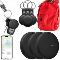 Lokalizator GPS 3x MiTag MiLi do iOS + 3x Etui Brelok do plecaka kluczy psa