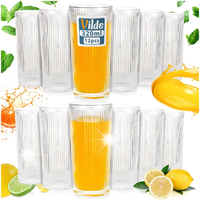 12x Szklanki RYFLOWANE do napojów wody drinków zestaw komplet szklanek 0,32