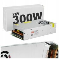 ZASILACZ MODUŁOWY 300W LED TRANSFORMATOR DO TAŚM OPRAW 24V 12.5A WENTYLATOR