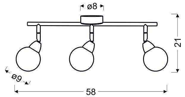 Bolo listwa 3x6W LED smd główka okrągła 1e z przegubem klosz wymienny kd sy zdjęcie 3
