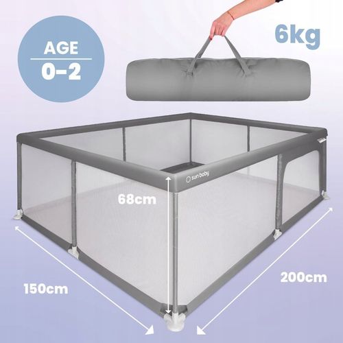 Duży Kojec dziecięcy łóżeczko Plac zabaw z podłogą Suchy basen 150x200 na Arena.pl