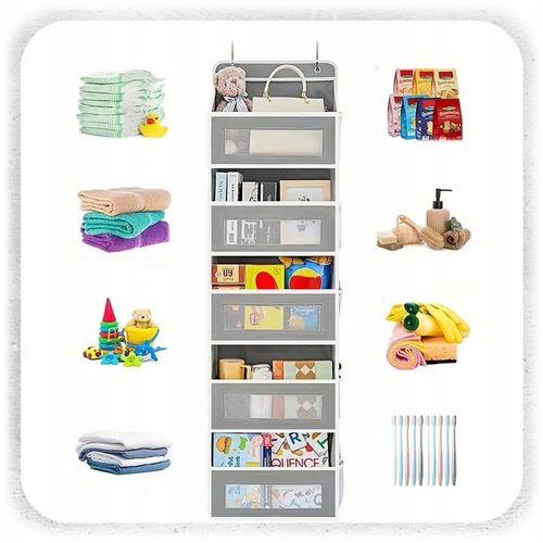ORGANIZER NA DRZWI WISZĄCY DO SZAFY 5 PÓŁEK KIESZENIE KOSZ NA ZABAWKI na Arena.pl