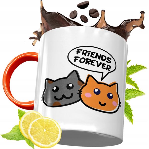 Kubek Pomarańczowy Dla Przyjaciela Przyjaciółki Z Nadrukiem Ze Zdjęciem zdjęcie 1