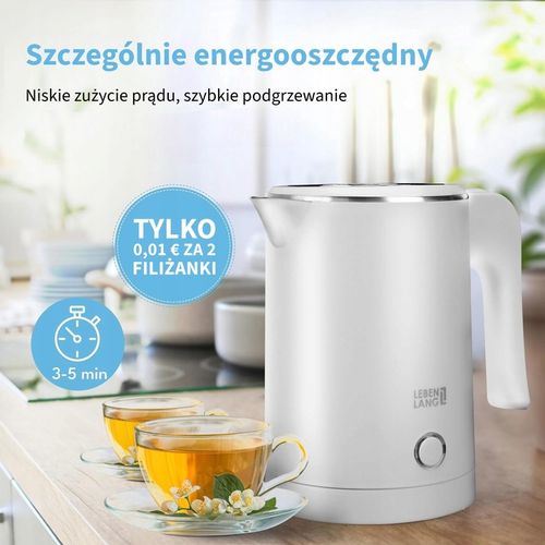 Czajnik elektryczny turystyczny mały 0,5L LEBENLANG stal nierdzewna na Arena.pl