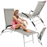 leżanka aluminiowa składana ogrodowa leżak do ogrodu regulowane oparcie
