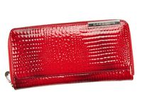 Skórzany duży lakierowany damski portfel Gregorio