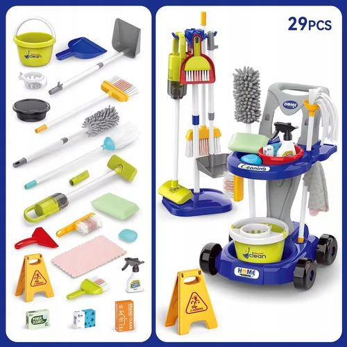 WÓZEK ODKURZACZ DUŻY ZESTAW DO SPRZĄTANIA MOP MATADI 29 AKC. DLA DZIECI na Arena.pl