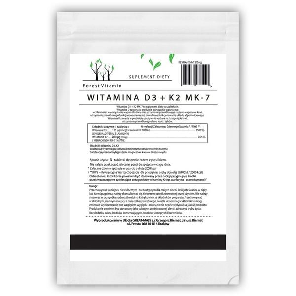 WITAMINA D3 5000 iu+K2 MK-7 200 mcg 100 tab NOWOŚĆ zdjęcie 8