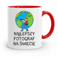 Kubek Czerwony Fotografa Najlepszy Fotograf Z Nadrukiem Ze Zdjęciem