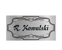Elegancka TABLICZKA nierdzewna GRAWER Z TWOIM NAZWISKIEM na drzwi 15x5 cm