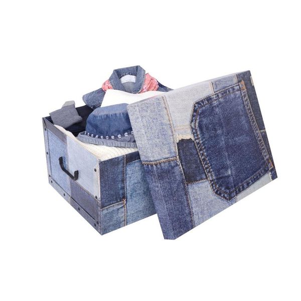 Pudełko kartonowe MAXI PATCHWORK - JEANS zdjęcie 1