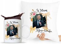 Zestaw Poduszka + Kubek Prezent Andrzej Duda Pis Z Nadrukiem Ze Zdjęciem