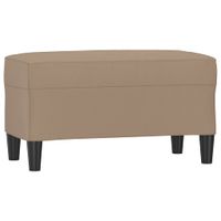 Ławka, cappuccino, 70x35x41 cm, tapicerowana sztuczną skórą