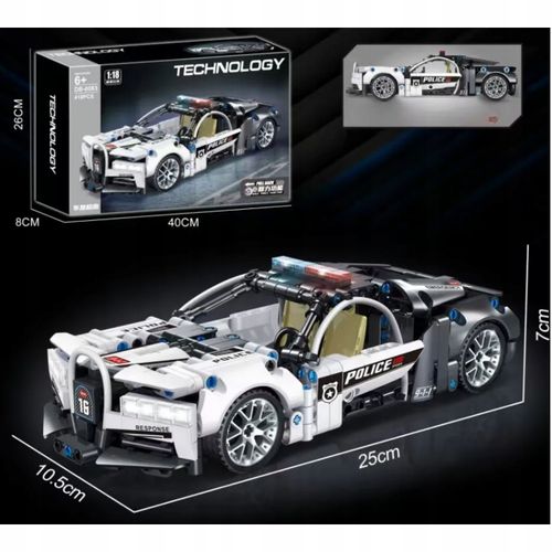 Klocki konstrukcyjne samochód policyjny pojazd z klocków auto do złożenia na Arena.pl