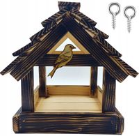 Karmnik Dla Ptaków Duży XXL Opalany Mocny Solidny Budka Na Zimę Mikołaja