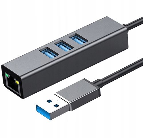 PRZEJŚCIÓWKA USB ETHERNET ADAPTER KARTA SIECIOWA LAN HUB USB GIGABIT RJ45 na Arena.pl