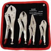 Szczypce Morse'a zaciskowe zestaw 4 szt. warsztatowe SilverTools S10945
