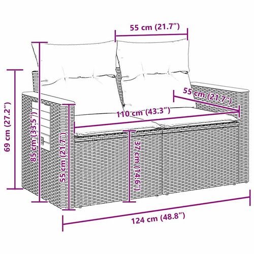 Zestaw Sof na Ogród z poduszką 10 pcs Szary 110 x 55 x 71 cm na Arena.pl