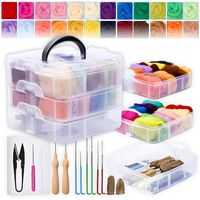 zestaw do filcowania kreatywny wełna czesankowa 38 elementów