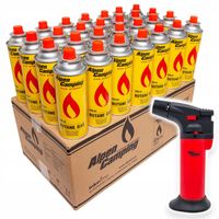 28 x GAZ kartusze gazowe Alpen Camping 400ml + Zapalarka mini palnik JET