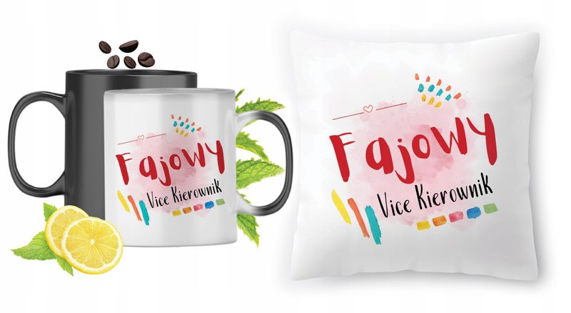 Dla Vice Kierownika Zestaw Kubek Magiczny + Poduszka Z Nadrukiem Ze Zdjęcie zdjęcie 1