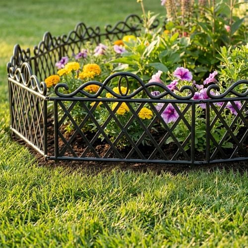 Płotek ogrodowy czarny 48x27 cm 4 szt. na Arena.pl