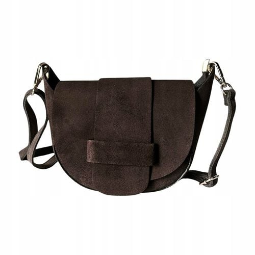 Czekoladowa torebka zamszowa podkówka brązowa włoska listonoszka zamszowa na Arena.pl