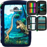 DWUKOMOROWY PIÓRNIK SZKOLNY Z WYPOSAŻENIEM DINOZAURY TYRANOZAUR DERFORM